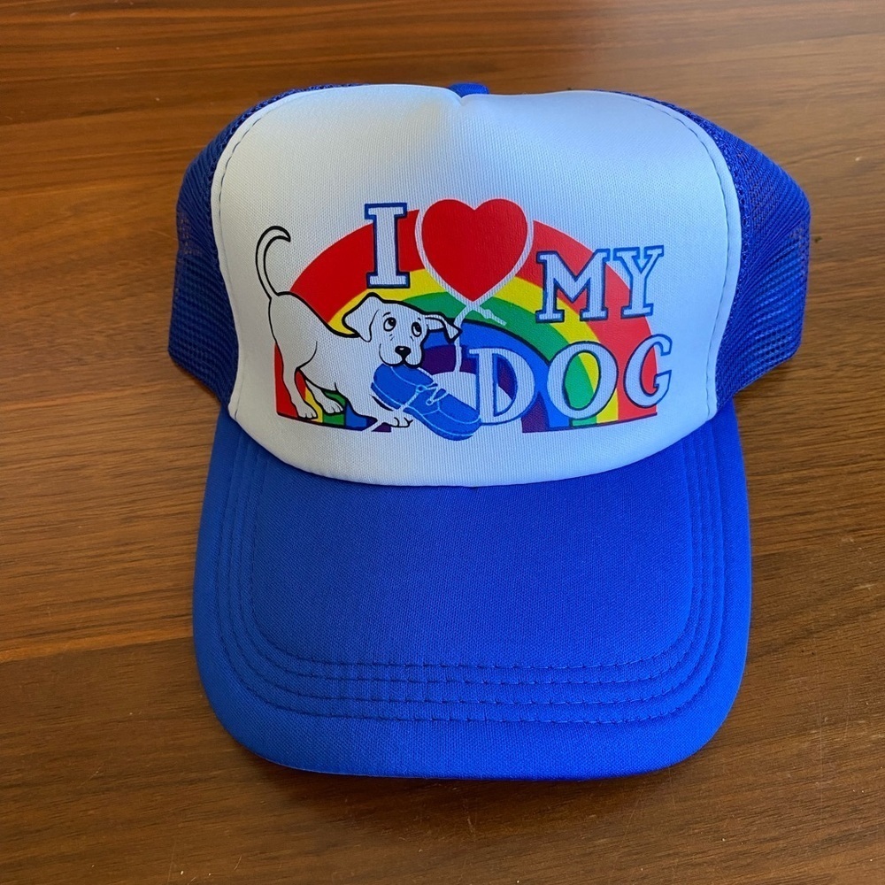 Retro Y2K I Love My Dog Trucker Hat - Picture 2 of 4